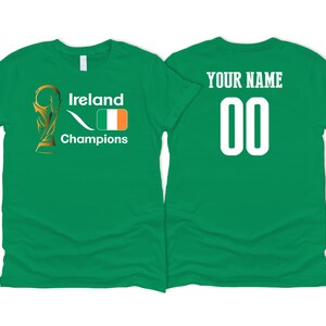 Ireland National Team Spirit T shirt Unisex for Womens Soccer Football Flag Logo Design Customizable Sports Name Number