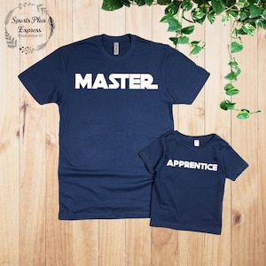 Master and apprentice matching shirt daddy and me shirts, Father Son Matching Shirts, daddy and son set, Dad and Baby Matching Shirt