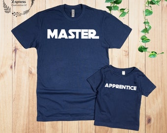 Master and apprentice matching shirt daddy and me shirts, Father Son Matching Shirts, daddy and son set, Dad and Baby Matching Shirt