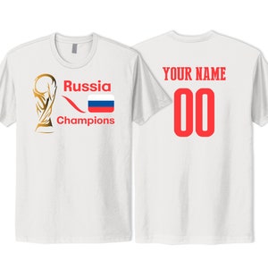 Russia National Team T shirt Flag Logo design soccer Football Female 2023 Custom Customized Sports Name Number Printed in USA