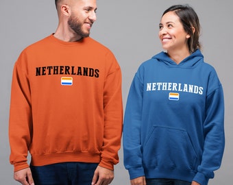 Netherlands Flag Hoodie Sweatshirt - Adult & Youth Sizes - Netherlands National Team Pride, Custom Hoodie Gift