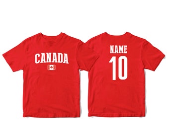 Canada Sports T-shirt Fan tee  Country Pride Men's and Kids Youth  Customized Name and Number