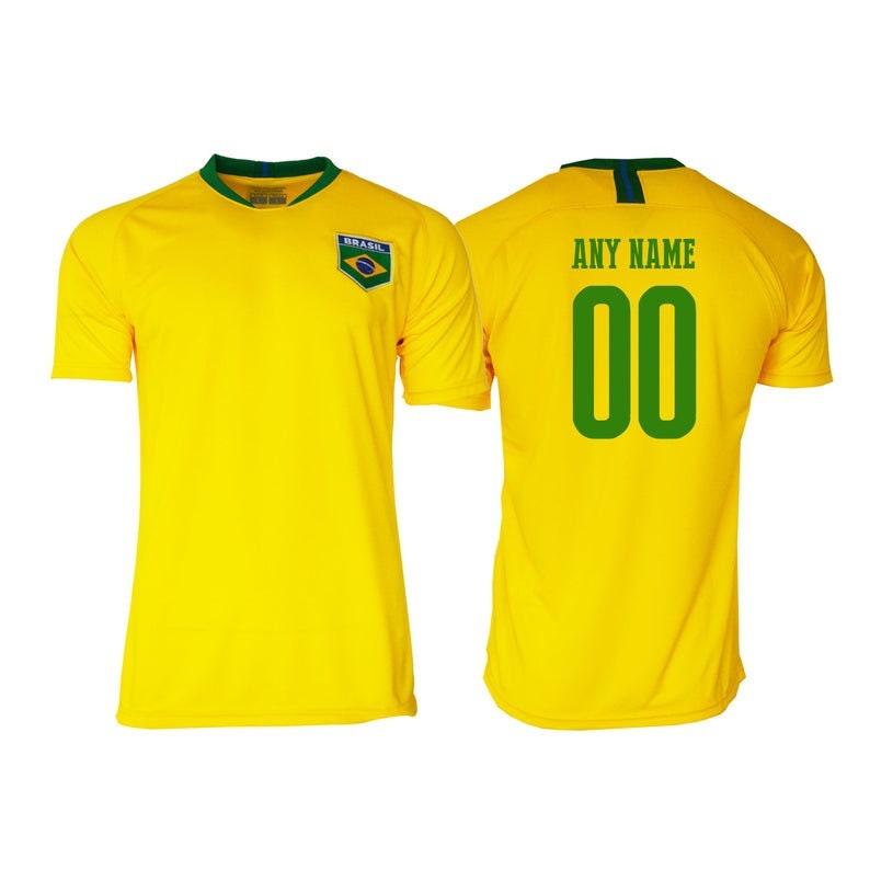 Brasil 10 Brasil Fútbol Camiseta de fútbol Amarillo todas las tallas Tallas  Adultos y Niños