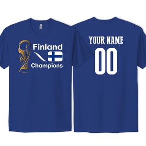Finland National Team T shirt Flag Logo design soccer Football Female 2023 Custom Customized Sports Name Number