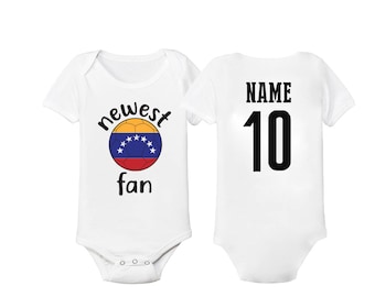 Venezuela Bodysuit Add your Name and Number Infant Clothing  Newest Fan Bodysuit Soccer Baby Outfit  Girls Boys T shirt - Tee National Team