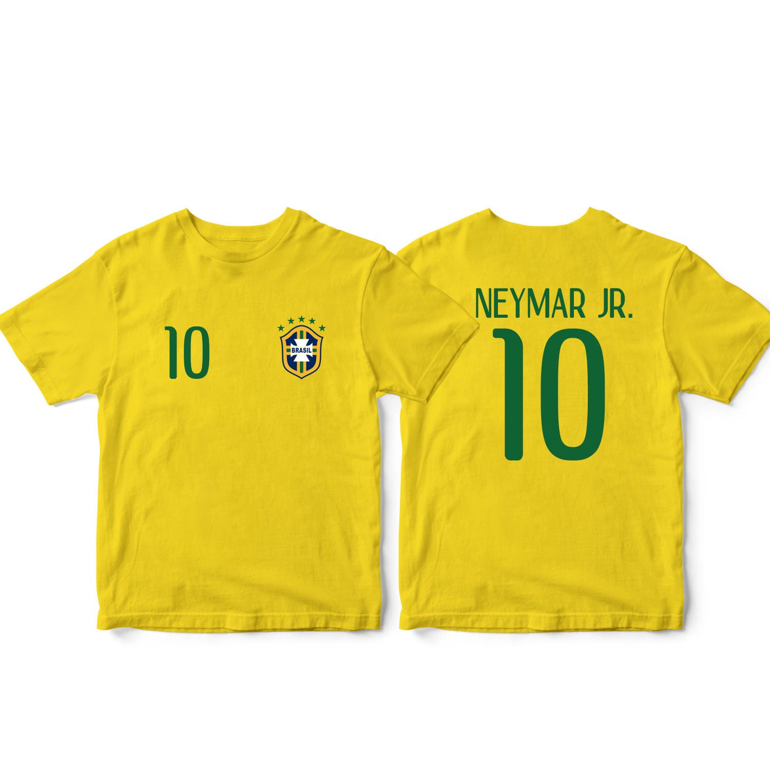 Neymar Jr 10 Brazil Football Team Home Kit Original Jersey Tshirt