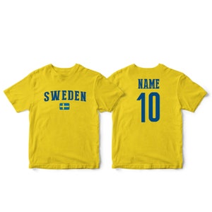 Sweden Sports T-shirt Fan tee  Country Pride Men's and Kids Youth  Customized Name and Number