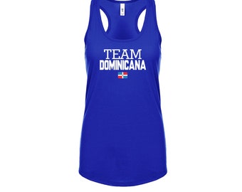 Republica Dominicana Team Tank top shirts Women Lady  100% cotton tee Any Sports  National Team Soccer Dominican