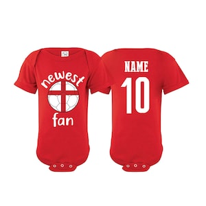 England Bodysuit Inglaterra Add your Name and Number Infant Clothing  Newest Fan Bodysuit Soccer Baby Outfit  Girls Boys T shirt - Tee