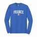 France Soccer National Team Long Sleeve T-Shirt France Flag T-Shirt Unisex for Mens 