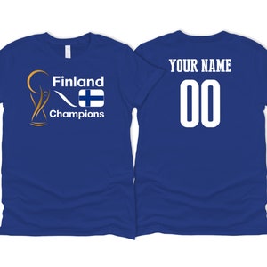 Finland National Country Team Sport Soccer T shirt Simple Flag Logo Football Female Womens 2023 Custom Name and Number Printed in USA