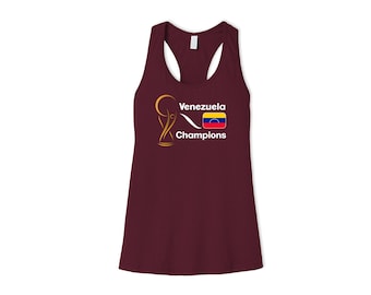 Venezuela National Team Womens Female Sports Tank Top Futbol Soccer Flag Gold Colors Design For Adults Printed in USA