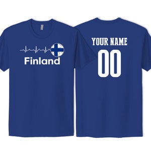 Finland T shirt Flag Logo National Team Football Female 2023 Custom Customized Sports Name Number