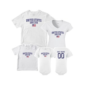 United States T shirt matching t-shirt set Soccer football Futbol  national Team Men Woman Kids Family  Infant Pride Flag