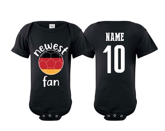 Germany Bodysuit Alemania  Add your Name and Number Infant Clothing  Newest Fan Bodysuit Soccer Baby Outfit  Infant Girls Boys T shirt - Tee