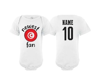 Tunisia Baby bodysuit Add your Name and Number Infant Clothing Newest Fan Baby Outfit  Girls Boys T shirt -Tee National Team Soccer