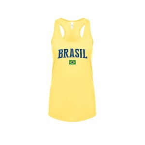 Brazil Tank top shirts Women Lady  100% cotton tee Any Sports  National Team Soccer Brasil