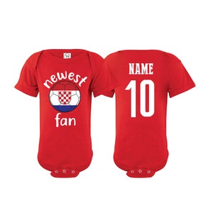 Croatia Bodysuit Add your Name and Number Infant Clothing  Newest Fan Bodysuit Soccer Baby Outfit Mameluco Infant Girls Boys T shirt - Tee
