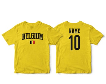 Belgium Sports T-shirt Fan tee  Country Pride Men's and Kids Youth  Customized Name and Number Belgica