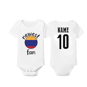 Colombia  Bodysuit Add your Name and Number Infant Clothing  Newest Fan Bodysuit Soccer Baby Outfit  Infant Girls Boys T shirt - Tee
