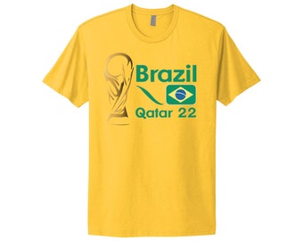 Brazil National Football Team Soccer Brazil Fan T-Shirt Add Custom Name and Number