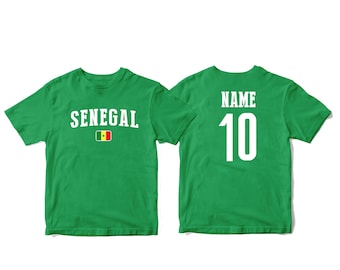Senegal Sports T-shirt Fan tee  Country Pride Men's and Kids Youth  Customized Name and Number