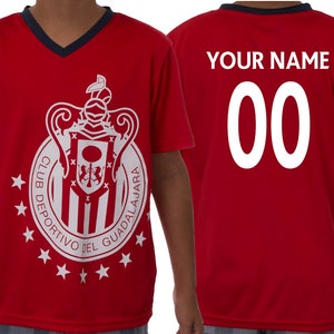 Youth Chivas Rayadas Jersey Soccer official licensed  T-Shirt  all sizes Kids  Personalized Your Name and Number chivas guadalajara  Mexico