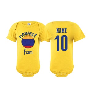 Colombia  Bodysuit Add your Name and Number Infant Clothing  Newest Fan Bodysuit Soccer Baby Outfit  Infant Girls Boys T shirt - Tee