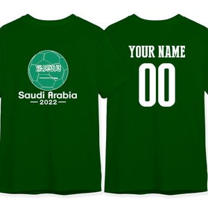 Saudi Arabia Country T Shirt Flag logo Soccer Team for World Cup Add Custom Name Number national team