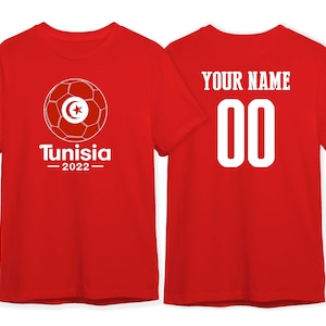 Tunisia Country T Shirt Flag logo Soccer Team for World Cup Add Custom Name Number national team