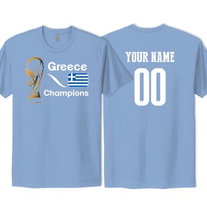 Greece National Team T shirt Flag Logo design soccer Football Female 2023 Custom Customized Sports Name Number Printed in USA