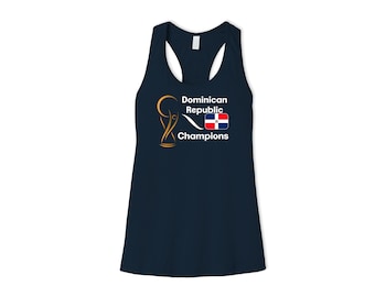 Dominican Republic National Team Womens Female Sports Tank Top Futbol Soccer Flag Gold Colors Design For Adults Printed in USA