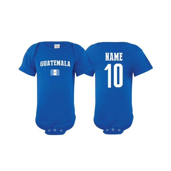 Guatemala Bodysuit Add your Name and Number Infant Clothing  Newest Fan Bodysuit Soccer Baby Outfit  Girls Boys T shirt - Tee National Team