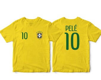 Brazil 10 Brasil Soccer  Football  Tee T-Shirt Yellow  all sizes  Adults and  Kids Sizes