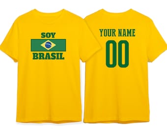 Brasil Brazil Flag T Shirt Team Country Soccer World Cup 2022 Custom Name Number