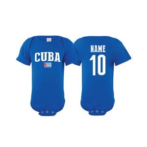 Cuba Bodysuit Add your Name and Number Infant Clothing  Newest Fan Bodysuit Soccer Baby Outfit Mameluco Infant Girls Boys T shirt - Tee