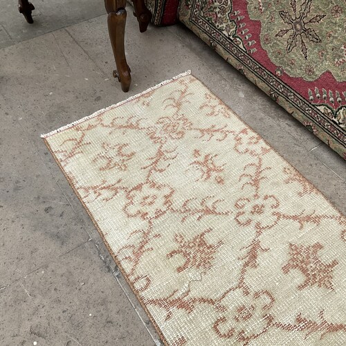 2x6 Beige Vintage Rug, Versatile home decor accessories, shops Area Rug, Turkish Rugs, Wool Decorative Rug, FREE SHIPPING
