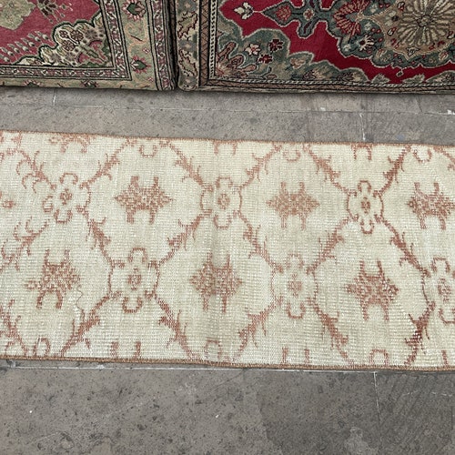 2x6 Beige Vintage Rug, Versatile home decor accessories, shops Area Rug, Turkish Rugs, Wool Decorative Rug, FREE SHIPPING