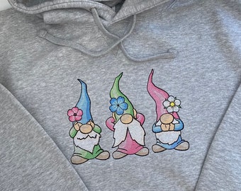 Adult Gnomes  Hoodie , Embroidered Gnomes Hoodie , Unisex Hoodie