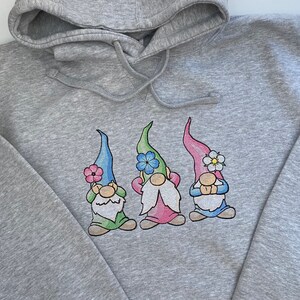 Adult Gnomes  Hoodie , Embroidered Gnomes Hoodie , Unisex Hoodie