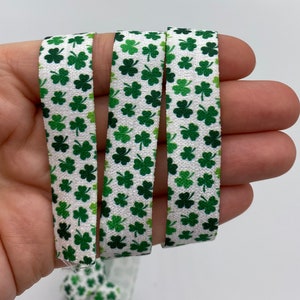St Patrick&#39;s Print FOE Elastic , 15mm Elastic , Printed Elastic , Elastic Ribbon , Folding Rubber
