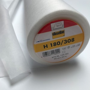 Vilene Interfacing - Vlieseline - Iron On Interfacing - Fusible Interfacing - Fabric Interface - Lightweight To Medium Interfacing White -