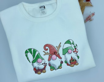 Embroidered Christmas Jumper , Christmas Sweatshirt , White Xmas Jumper