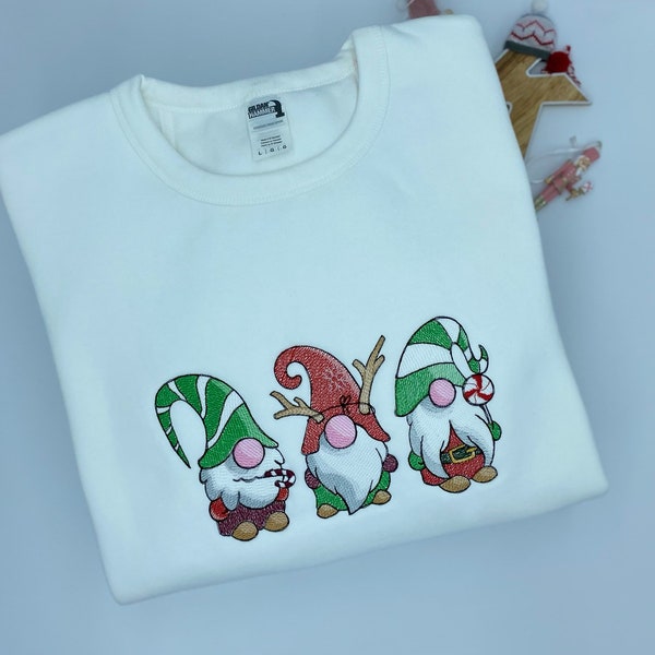 Embroidered Christmas Jumper , Christmas Sweatshirt , White Xmas Jumper