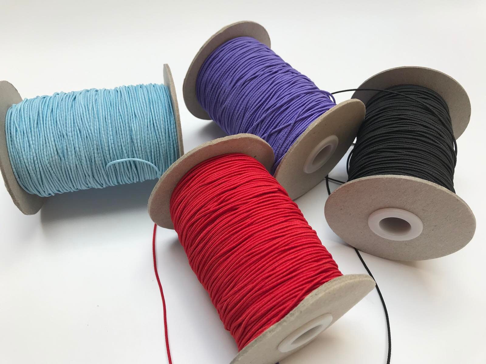 1mm Black Elastic -  Round Elastic - Elastic Cord - Elastic For Masks  - Sewing Cord - High Quality Elastic - Red Elastic - String for Masks