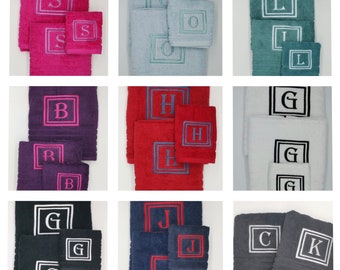 Personalised Towel Set - Monogrammed Bath Towels - Embroidered Towels - Many Colours - EXPLORE NOW