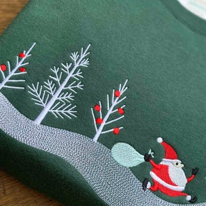 Embroidered Christmas Jumper , Christmas Sweatshirt , Green Jumper , image 5