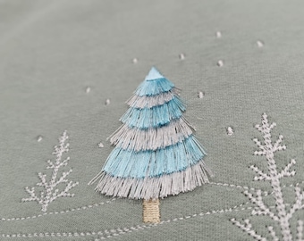 Embroidered Christmas Jumper, Christmas Tree Sweatshirt, Xmas Sweater