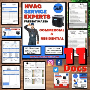 HVAC Preventative Maintenance Agreement Contract HVAC Flyer Estimate Sheet Inspection Checklist Heating Air Conditioning Editable Templates