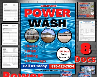 Pressure Washing Service Agreement Power washer Flyer Instagram Posts Editable Canva Social Media Post